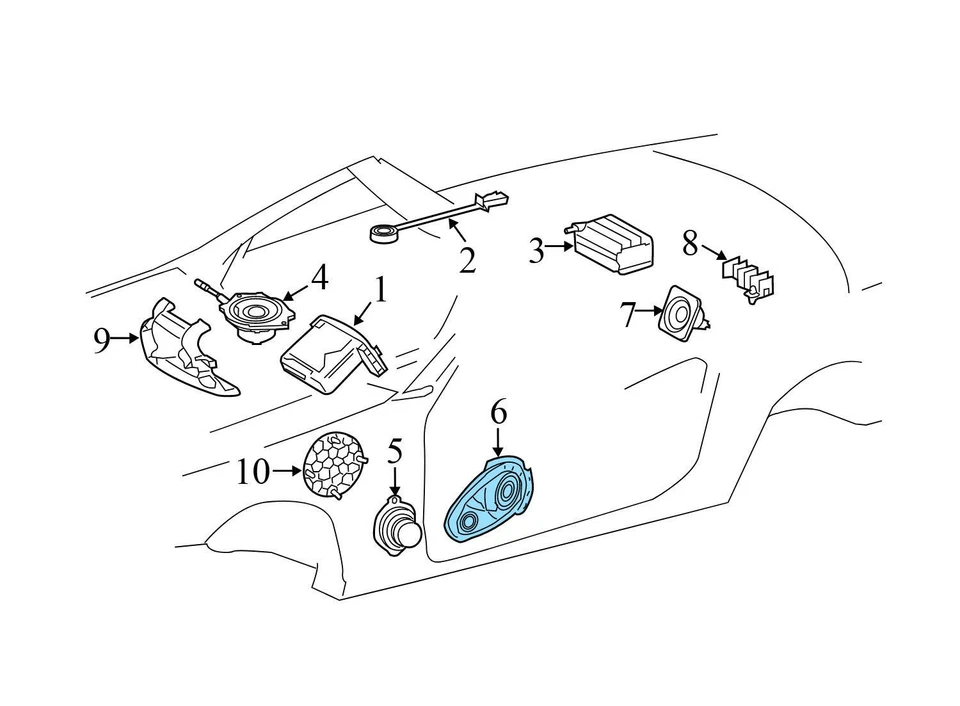 07-11 MERCEDES-BENZ SL65 AMG - Altavoz PUERTA DELANTERA DERECHA / Soporte de montaje para woofer Foto 4 de 4