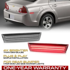 Rear Clear Lens Red LED Side Marker Light Bumper Lamp For 2008-2012 Chevy Malibu