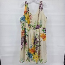 Old Navy Dress XXL Cream Colorful Floral Feminine
