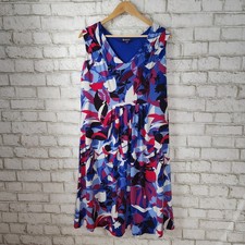 Roaman's Sleeveless 14W Multicolor Abstract Dress