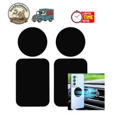 4Pcs Universal Metal Plates for Magnetic Phone Mounts - Easy Adhesive, Black