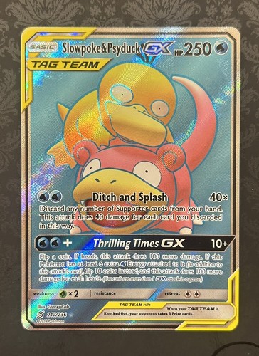 Pokemon Slowpoke & Psyduck Gx Full Art Unified Minds 217 NM/M