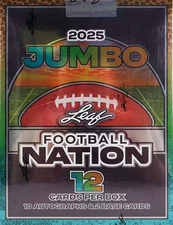 2025 LEAF FOOTBALL NATION Factory Sealed HOBBY JUMBO BOX New!