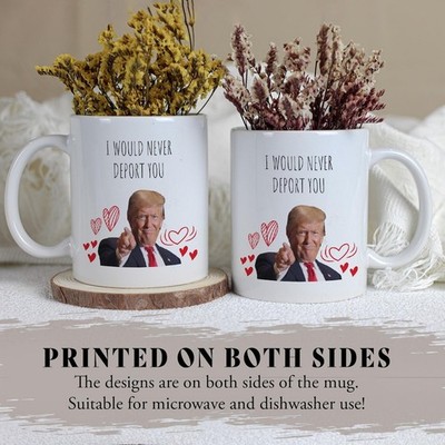 Trump Meme Mug, Trump Smiling Mug, I Would Never Deport You Mug