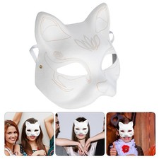  Masque de chat peint à la main inachevé, masque de mascarade non peint, masque