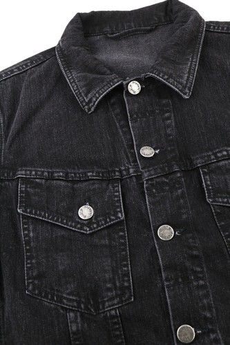 NUDIE JEANS Perry Organic Black Stone Men Jacket M Denim Black Cotton Unlined - Picture 6 of 10