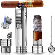 Cigar Lighter, Punch, Draw Enhancer, Gun Grey 