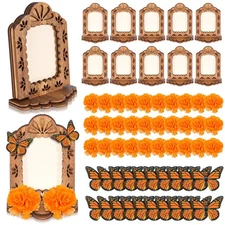60 Pcs Dia De Los Muertos Decorations Picture Frames Kits Day of The Dead Ofr...