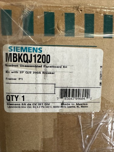 MBKQJ1200 - Siemens Anschraubschutzschalter 240V 200A 2 polig 10kA@240V - Bild 15 von 15