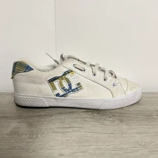 DC Shoes Chelsea Womens Sneaker Size 9 White Blue Yellow Skateboard Skater
