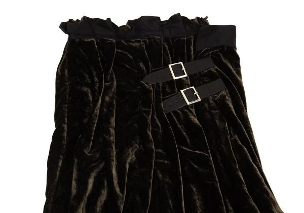 Yohji Yamamoto FEMME Waist Belted Velours Wrap Skirt Size 2(K-157729) - Image 3 of 4