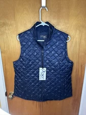 Piper Smartpak Vest Women L Navy Horses Down Vest II Equestrian Hunter NWT