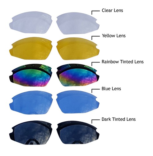 CHEX Ace Mens Sports Sunglasses 5 Interchangeable Lenses Inc Rainbow & Clear - Picture 3 of 29
