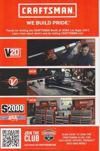 2021 CRISTY LEE Craftsman All Girls Garage SEMA Show Promo Card - Picture 2 of 2