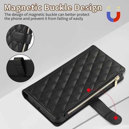 Leather Zipper Women Card Flip Wallet Phone Case Cover For iPhone 16 Pro Max 15 - Picture 20 of 77
