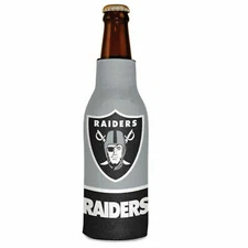 Insulated 12 oz Football Raiders Beer Bottle Cooler Koozie Zip-Up