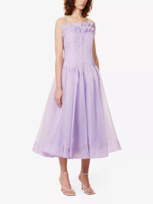 aje horizon pintucked midi dress AJE - 'HORIZON' Pintucked Lilac Midi Dress US10 - $680