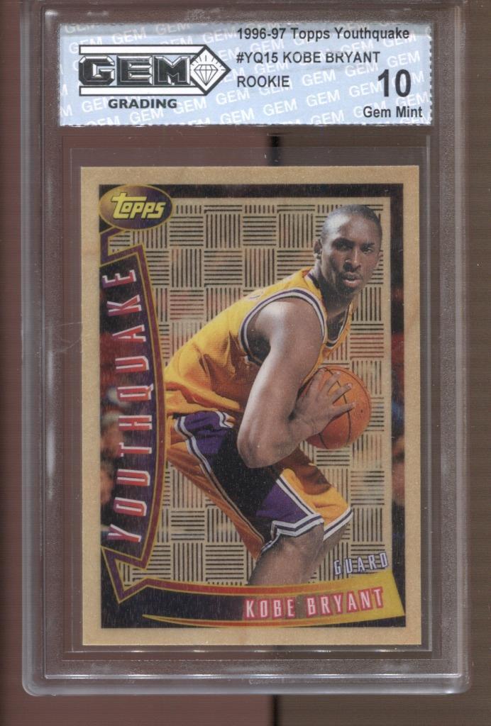1996-97 Kobe Bryant Topps Youthquake #YQ15 Gem Mint 10 RC 1996-97 Kobe Bryant Topps Youthquake #YQ15 Gem Mint 10 RC