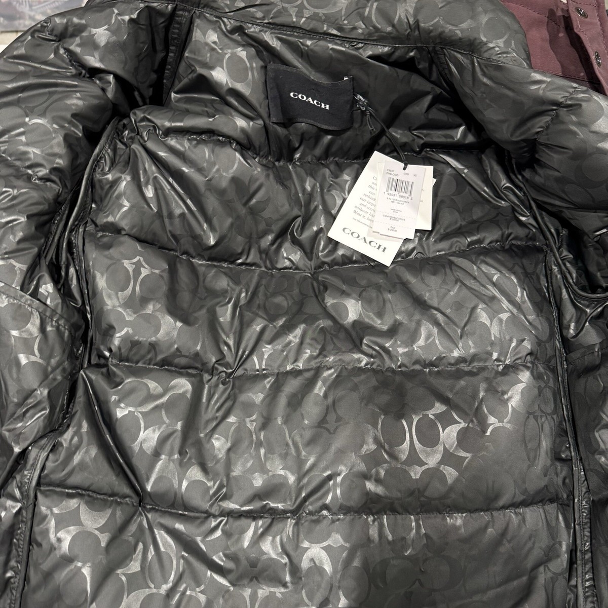 COACH Men's 3-in-1 Parka Duck Down Puffer Shearling Hood