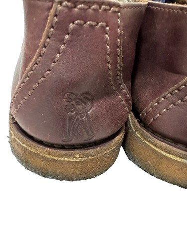 Men's Clarks Originals Desert Trek Leather Lace Up Boots size 13M Burgundy - Picture 4 of 13
