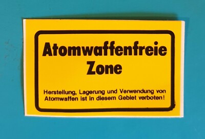 Fun Sticker Aufkleber * Atomwaffenfreie Zone * 80er * Sponti