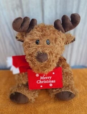 American Greetings 10” Reindeer Moose Brown Plush Card Cash Holder Christmas 