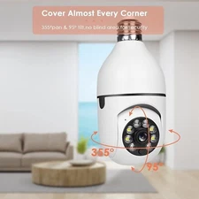 Light Bulb Security Camera 2K, 2.4GHz Wireless WiFi  4 Home/Pet/Baby Monitoring