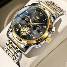 Luminous OLEVS Watch Waterproof Quartz Luxury Stainless Men's Steel Men Date