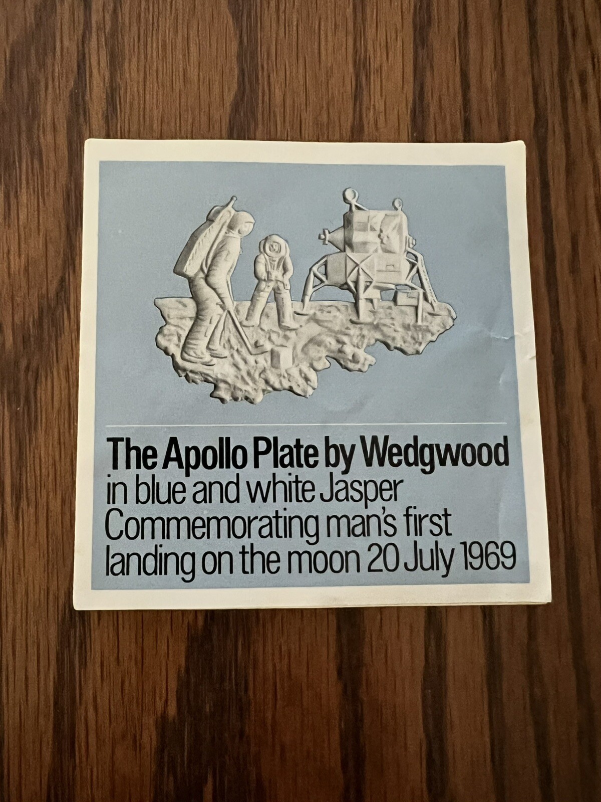 Vintage APOLLO PLATE by WEDGWOOD in Blue & White JASPER Commemorative ...