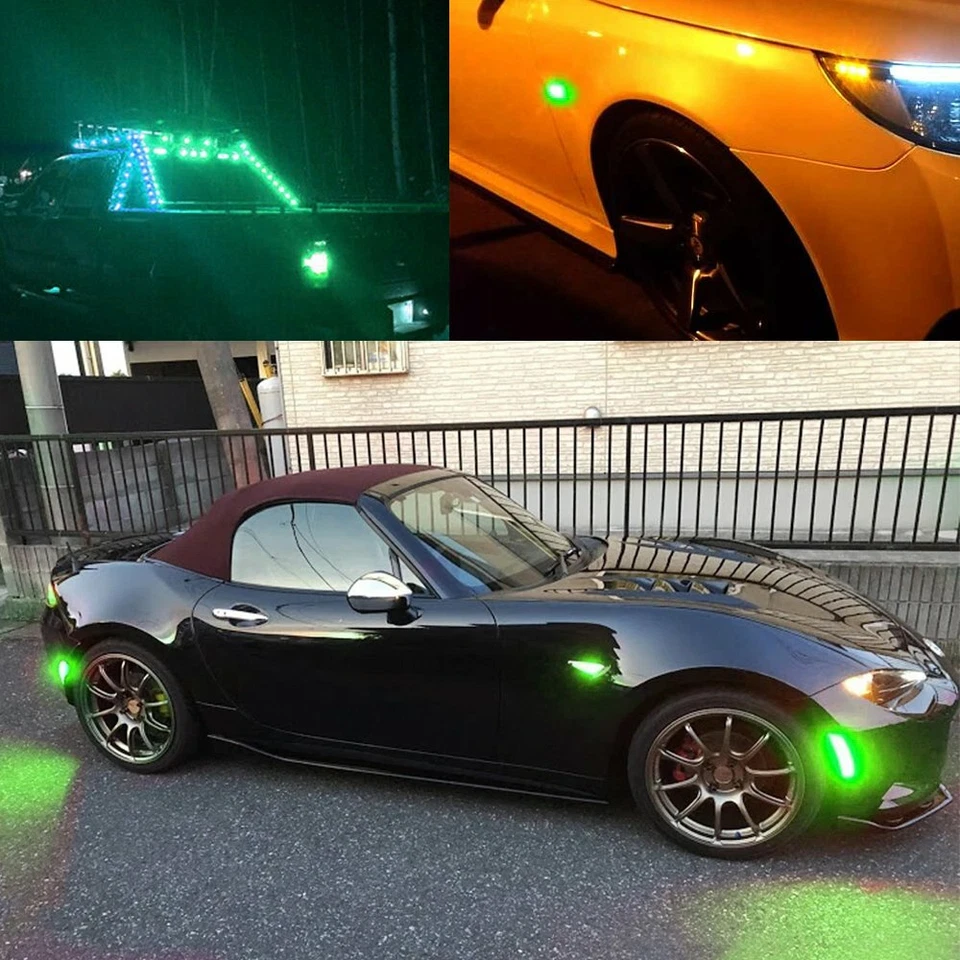 10 peças LED carro pequeno redondo luz marcador lateral lâmpada botão caminhão off-road verde PUS - Imagem 4 de 4