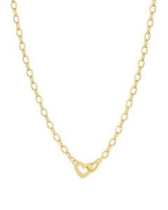 Authentic gorjana - Parker Heart Necklace 16 1/2 or 17 inches - 18K Gold Plated - Cable...