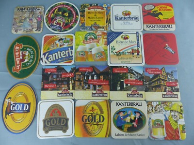 Lot of 19 different KANTERBRÄU coaster bierviltje Bierdeckel F52 SOUS BOCK