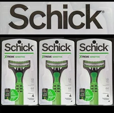 3 packs of Schick Xtreme Sensitive 3 Blade Disposable Razors 4ct (12 Total)