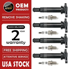 4 Ignition Coil + 4 Spark Plug for Hyundai Accent Kia Rio Dodge Attitude UF499