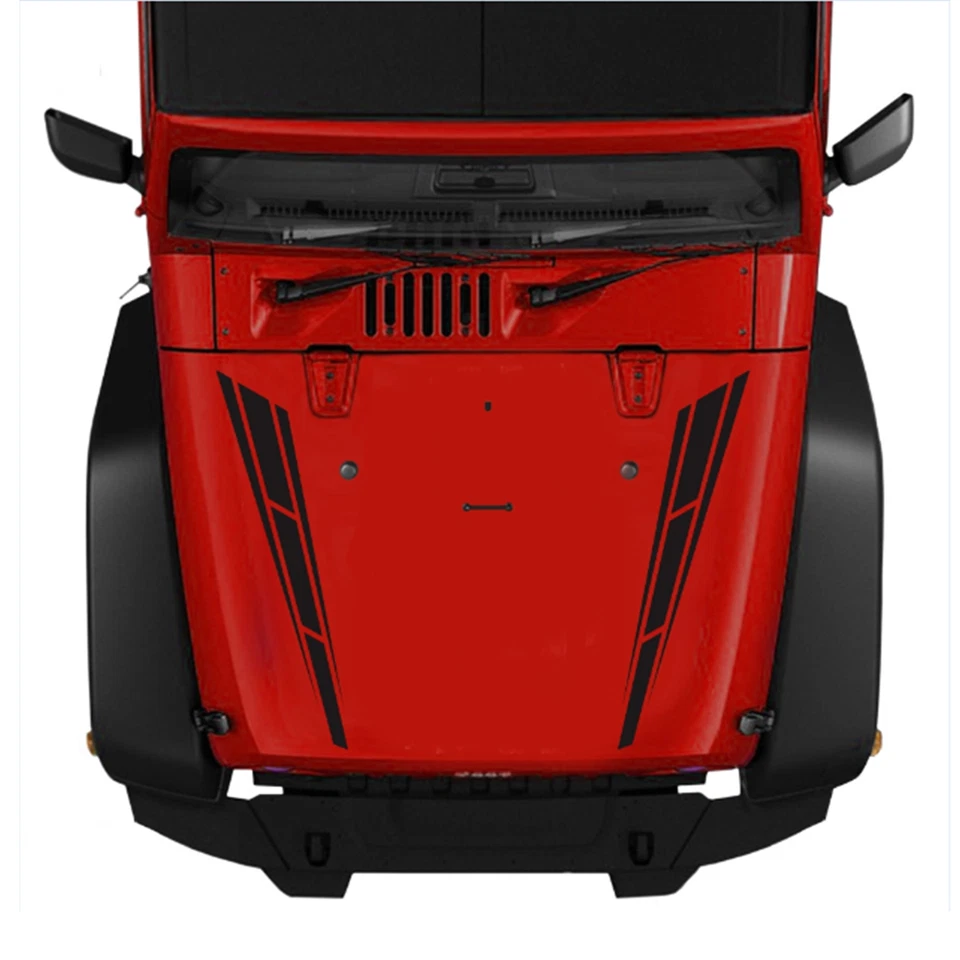 2 piezas calcomanías adhesivas de vinilo a rayas para capó de coche de carreras deportivo decoración de capó negro Foto 4 de 4