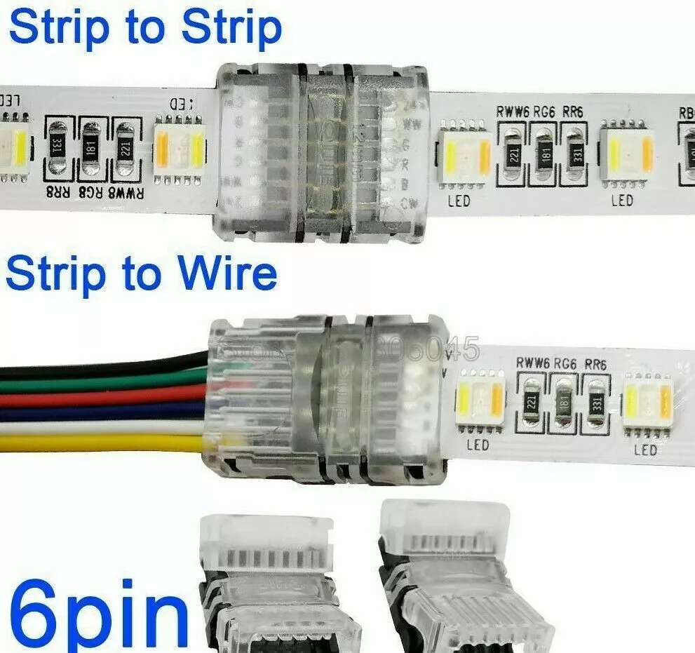 Wire to LED Strip Solderless Connector 2 3 4 5 6Pin Adapter 5630