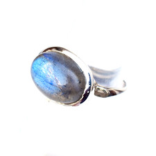 Natural Blue Labradorite Ring, 925 Sterling Silver Handmade Ring Size 6.5-LB021