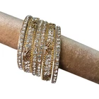 Chudi Bangles Bridal Wedding Indian Bollywood Golden Tone Gift Women girl   KNH)