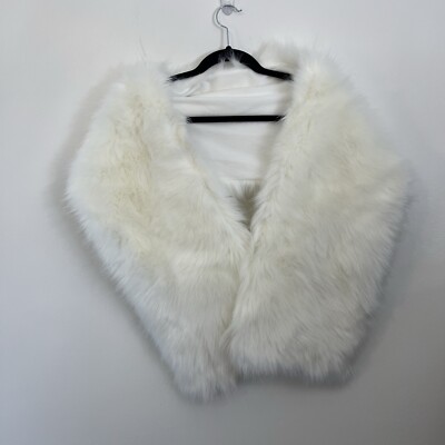 NWOT Tulip Bridal White Faux Fur Wrap Stole Scarf Wedding Women s S Small