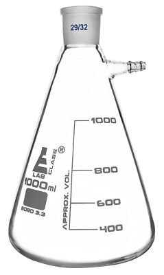 Eisco Labs 1000ml Filtering Flask, 29/32 Joint, White Grad - Borosilicate Glass