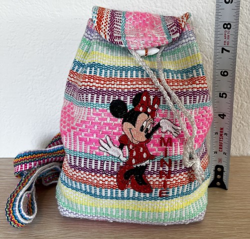 Minnie Mouse Drawstring Woven Knit Boho Style Backpack - 第 2/9 張圖片
