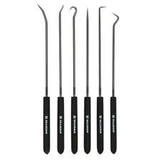 Ullman 6pc Hook Pick Set 9 in Long Straight Right Angle Complex USA MADE CHP6-L