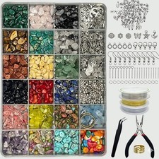 Jewelry Making Kit 1500 Pieces Gemstone Beads Tools Wire DIY Craft Set