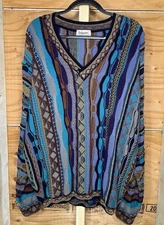 Vintage 90s Tosani Coogi Style 3D Knit Sweater Canada Made Men’s XL