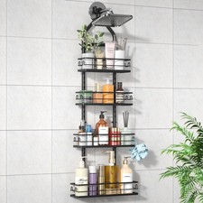 Shower Caddy Hanging Rustproof, 4 Tier Adjustable Hanging Shower Caddy Over Show