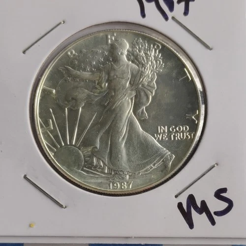 U.S. Mint American Silver Eagle 1987 1 oz .999 Fine Silver Coin Mint State