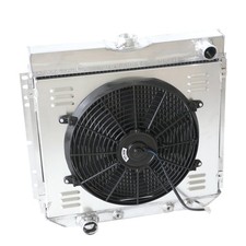ALUMINUM FULL 3 Row Radiator Shroud 14"Fan For 1963-1977 Ford Mustang Fairlane
