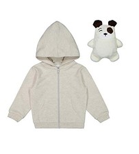 Wonder Nation Unisex Hoodie with Packable Plush Critter - Dog, 3t