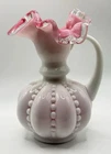 Fenton Peach Crest Beaded Melon Pitcher Vase