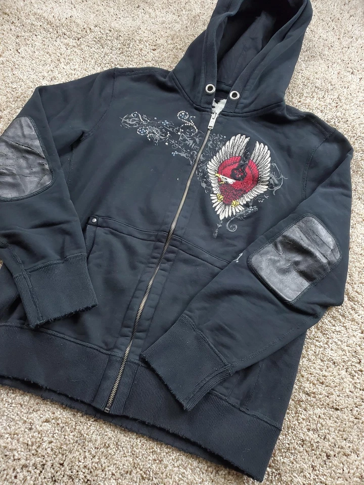 Sudadera con Capucha Express De Colección Para Hombre Grande Bordada Tachonada Vindicator Gráfico Y2K Foto 2 de 4